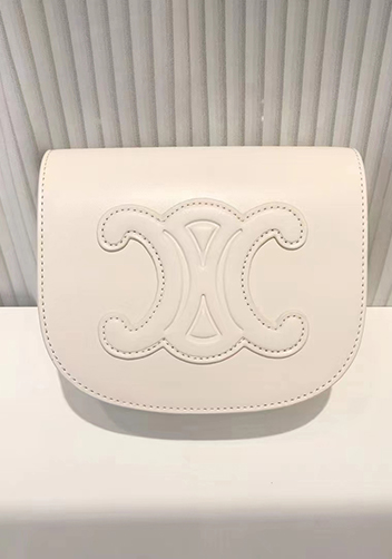 Yuga Leather Saddle Shoulder Small Bag Cream