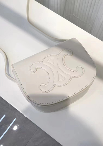 Yuga Leather Saddle Shoulder Small Bag Cream