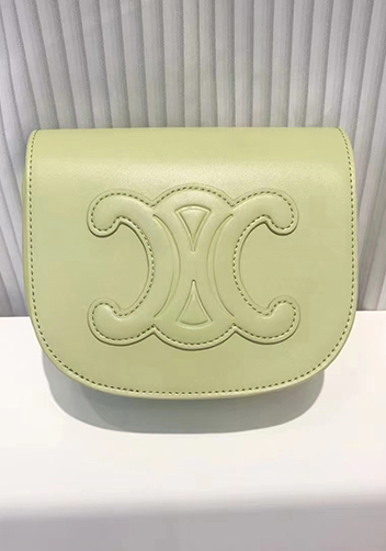 Yuga Leather Saddle Shoulder Small Bag Green