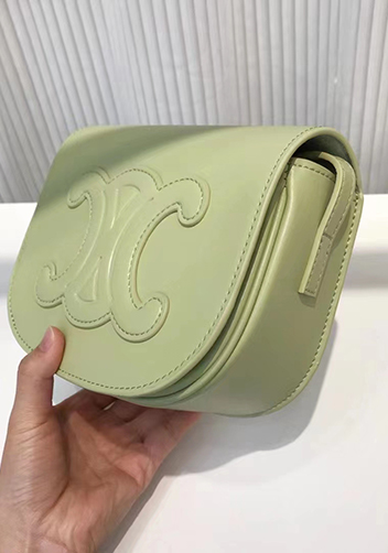 Yuga Leather Saddle Shoulder Small Bag Green