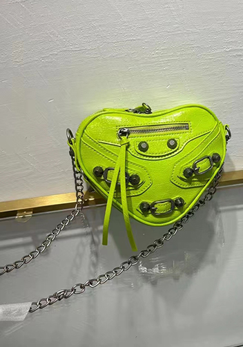 The Route 66 Leather Heart Shoulder Bag Green