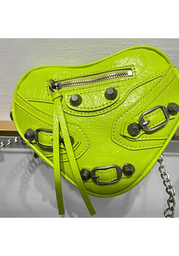 The Route 66 Leather Heart Shoulder Bag Green