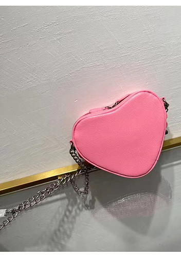 The Route 66 Leather Heart Shoulder Bag Pink