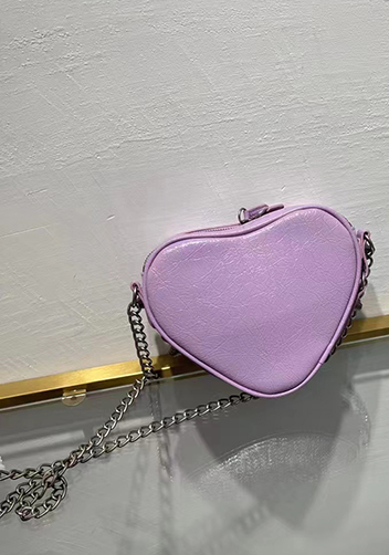 The Route 66 Leather Heart Shoulder Bag Purple