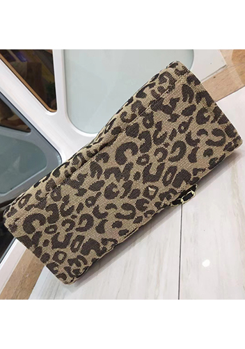 Adele Canvas Beach Tote Bag Leopard