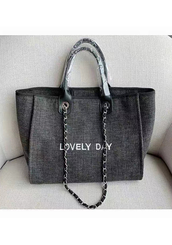 Adele Canvas Beach Tote Bag Lovely Day Light Grey