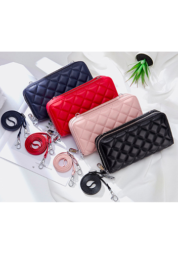 Jenna Quilted Wallet Leather Pink