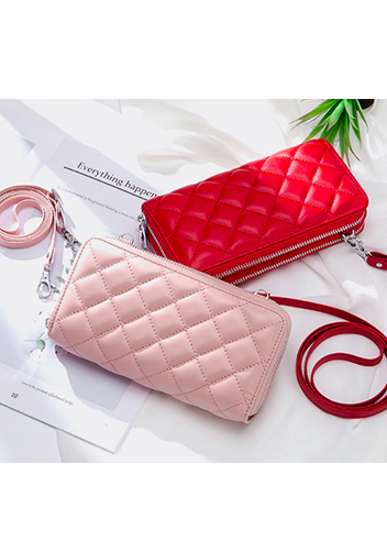 Jenna Quilted Wallet Leather Red