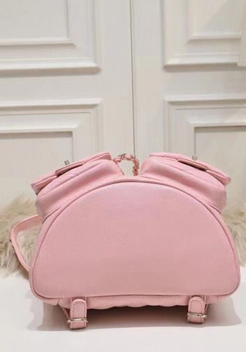 Adele Cowhide Chain Backpack Bag Pink