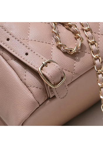 Adele Cowhide Chain Backpack Bag Light Pink