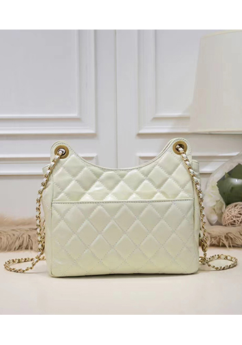 Adele Cowhide Chain Shoulder Bag Cream