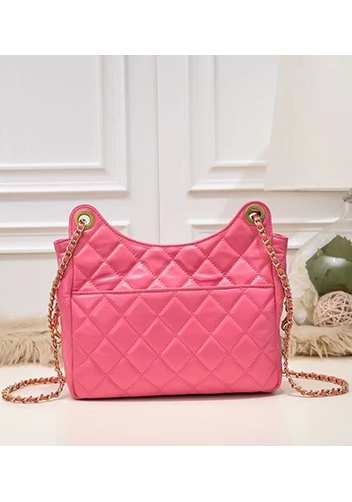 Adele Cowhide Chain Shoulder Bag Pink