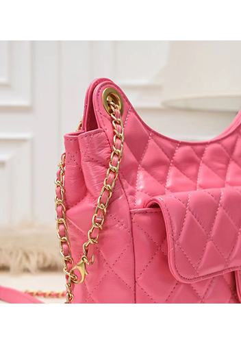 Adele Cowhide Chain Shoulder Bag Pink