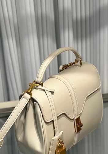 Shimanne Top handle Calfskin Small Bag Cream