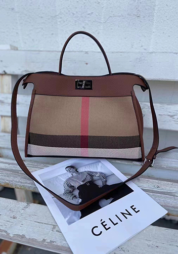 Carrie Canvas Leather Bag Brown