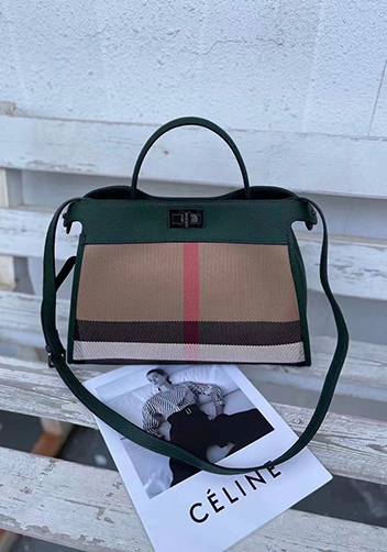 Carrie Canvas Leather Bag Green