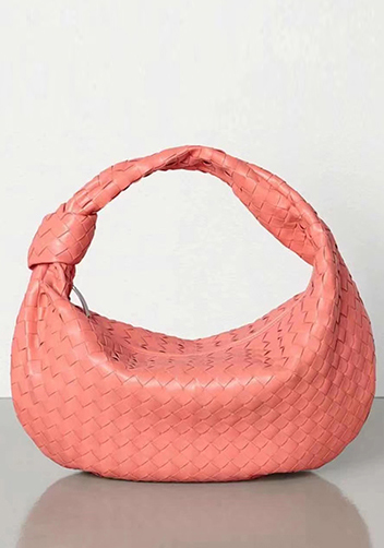 Dina Medium Knotted Intrecciato Vegan Leather Tote Watermelon