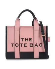 Tote Bag Vegan Leather Pink And Black