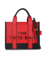 Tote Bag Vegan Leather Red And Black