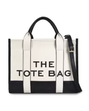 Tote Bag Vegan Leather White And Black