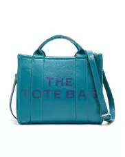 Tote Medium Bag Vegan Leather Coral Blue