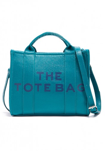 Tote Medium Bag Vegan Leather Coral Blue