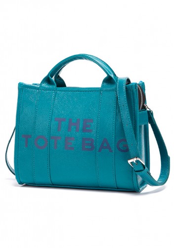 Tote Medium Bag Vegan Leather Coral Blue