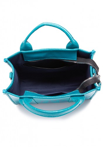 Tote Medium Bag Vegan Leather Coral Blue