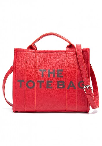 Tote Medium Bag Vegan Leather Red