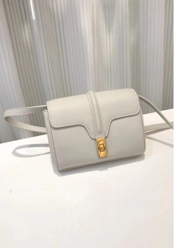 Shimanne Calfskin Shoulder Mini Bag Cream