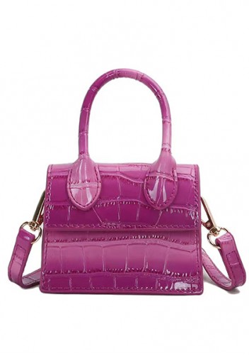 Small Is Beautiful Mini Bag Croc Vegan Leather Gradient Hot Pink