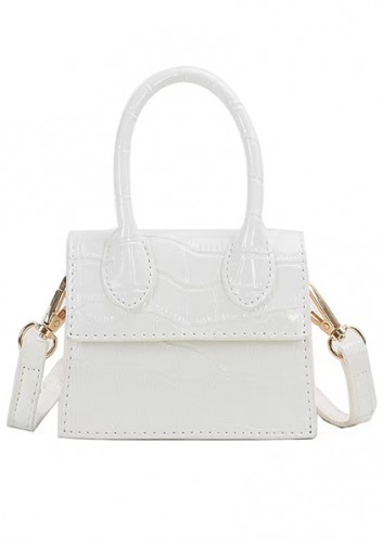 Small Is Beautiful Mini Bag Croc Vegan Leather White