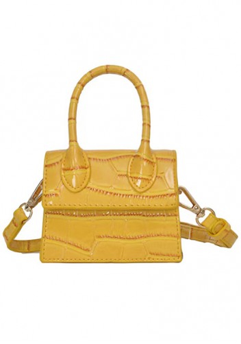 Small Is Beautiful Mini Bag Croc Vegan Leather Yellow