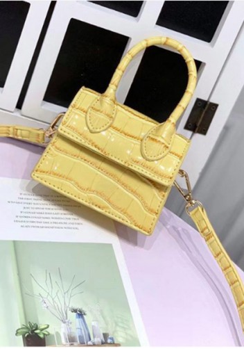 Small Is Beautiful Mini Bag Croc Vegan Leather Yellow