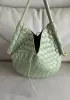 Mia Woven Leather Slim Shoulder Strap Bag Green