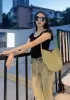 Mia Woven Leather Slim Shoulder Strap Bag Green