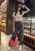 Mia Woven Leather Slim Shoulder Strap Bag Hot Pink