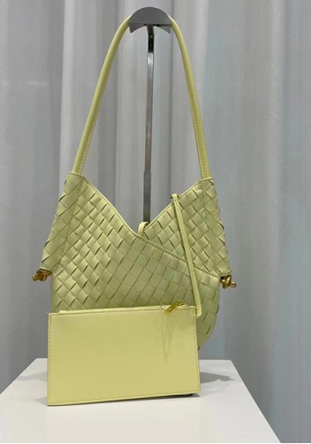 Mia Woven Leather Slim Shoulder Strap Bag Yellow