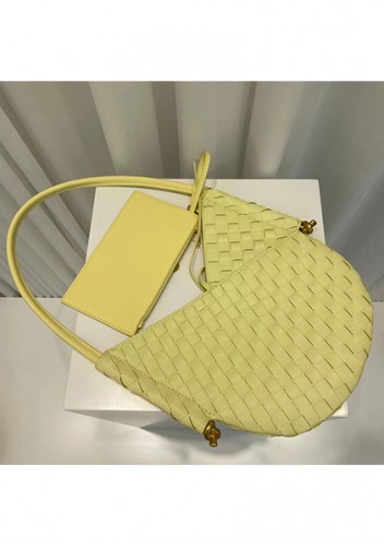 Mia Woven Leather Slim Shoulder Strap Bag Yellow