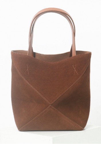 Adrienne Patchwork Suede Leather Mini Tote Camel