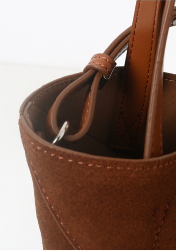 Adrienne Patchwork Suede Leather Mini Tote Camel