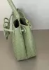 Allegria Woven Horizontal Leather Shoulder Bag Stone Green