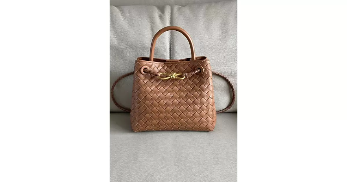 Allegria Woven Small Leather Shoulder Bag Cream