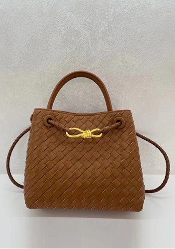 Allegria Woven Small Leather Shoulder Bag Acorn