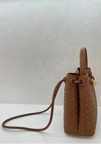 Allegria Woven Small Leather Shoulder Bag Acorn