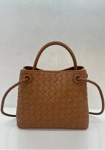 Allegria Woven Small Leather Shoulder Bag Acorn