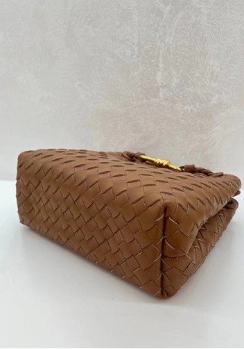 Allegria Woven Small Leather Shoulder Bag Acorn