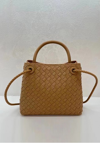 Allegria Woven Small Leather Shoulder Bag Beige