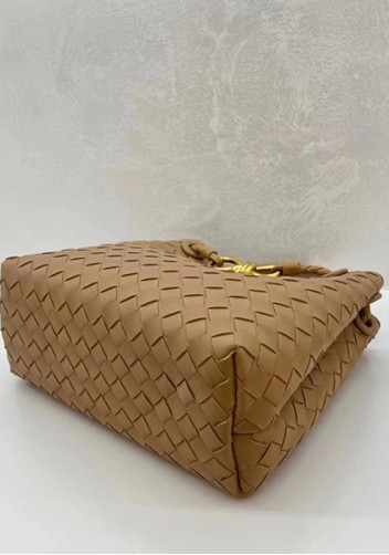 Allegria Woven Small Leather Shoulder Bag Beige