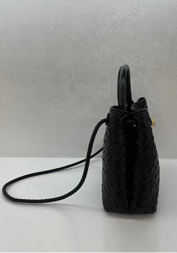 Allegria Woven Small Leather Shoulder Bag Black